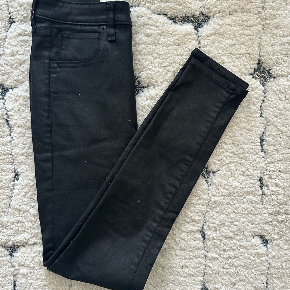 Abercrombie Paten Black High Rise Skinny Jeans